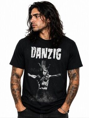 Danzig Skullman Cross 2XL Black & White Shirt